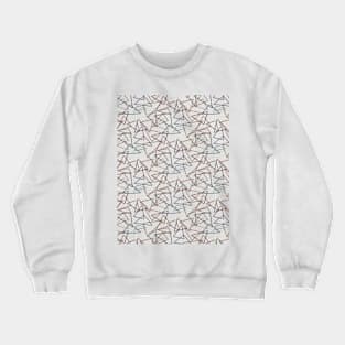 Distressed Chaotic Triangles Pattern Crewneck Sweatshirt